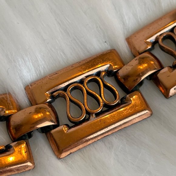 Vintage Renoir Copper Necklace Mid Century Modern Modernist Squiggle Jewelry - Picture 2 of 6